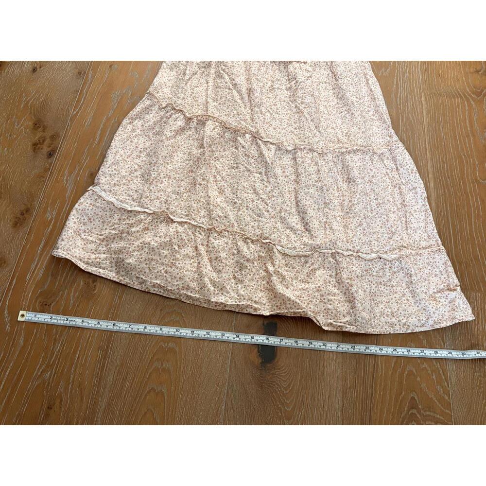 Show Me Your MuMu Cream Floral Puff Sleeve Maxi Dress 100%Cotton US Small - Picture 5 of 8
